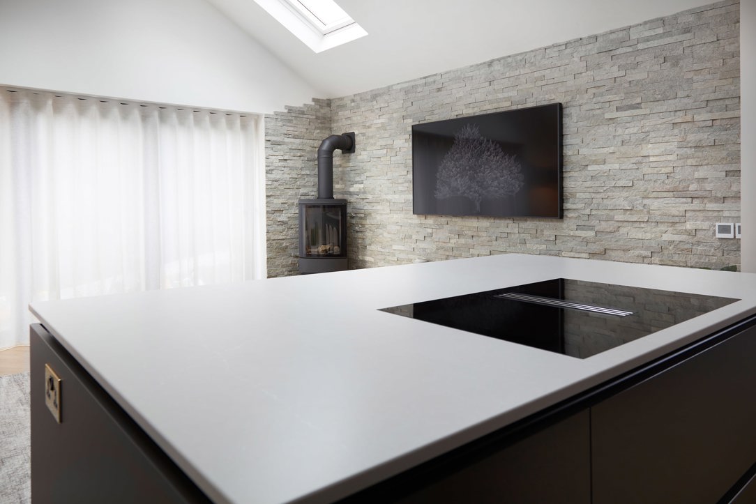Grey kitchen Island