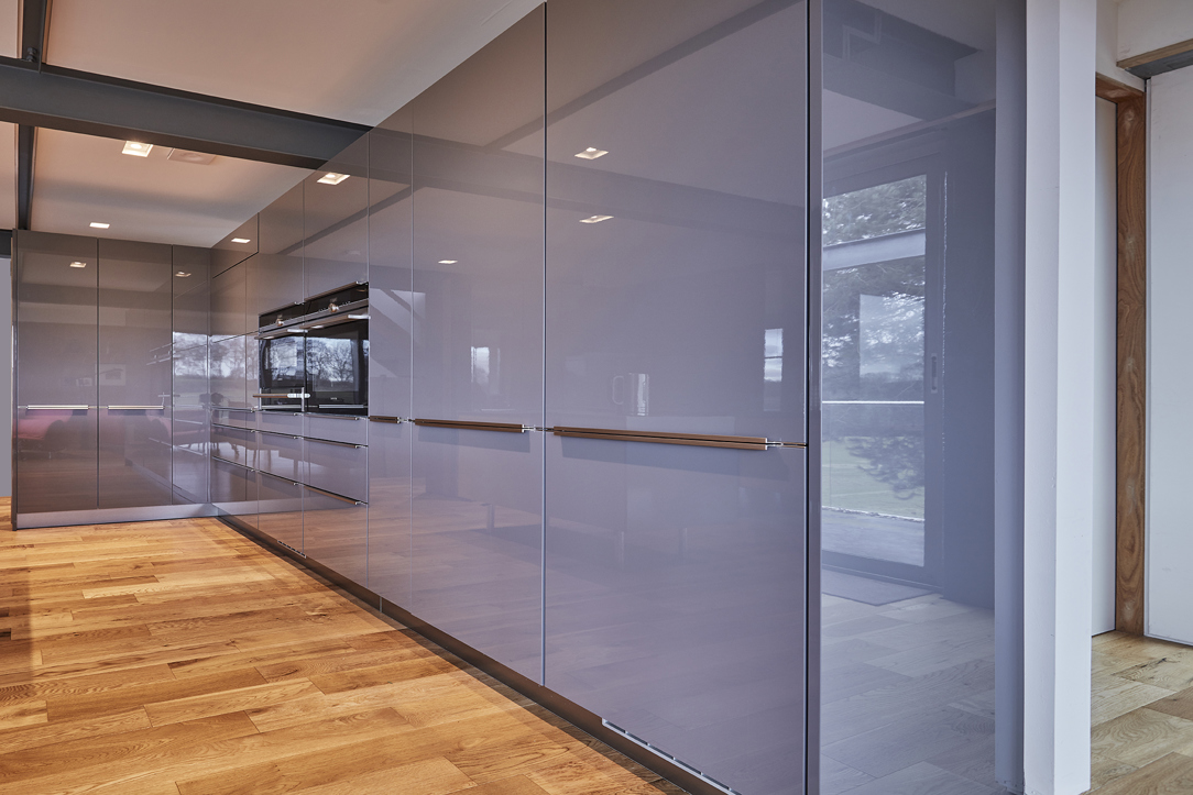 Gloss grey kitchen cabinets
