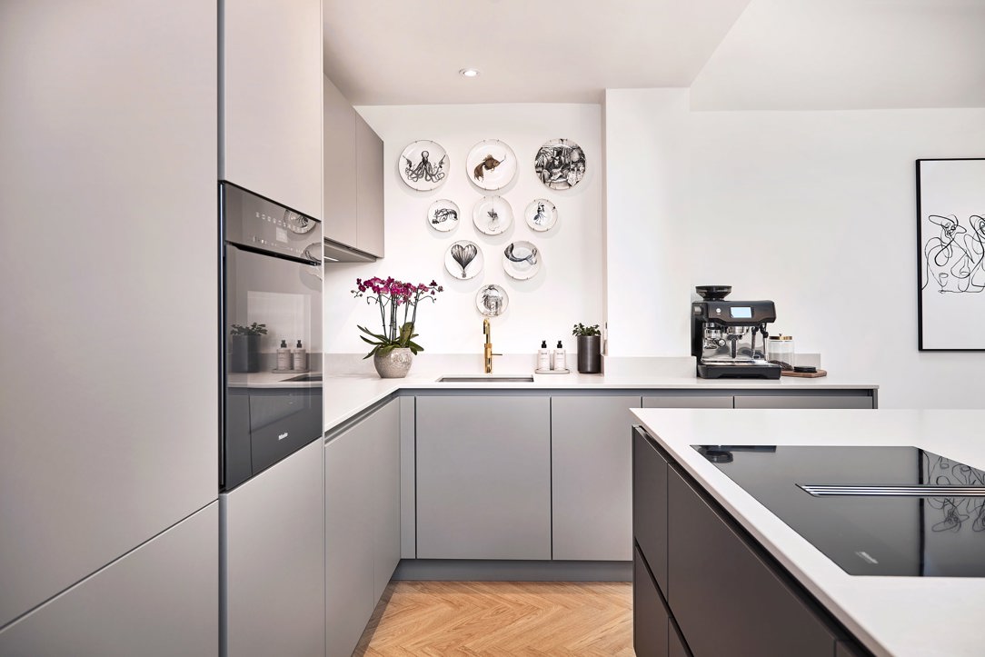 Platinum grey kitchen cabinets