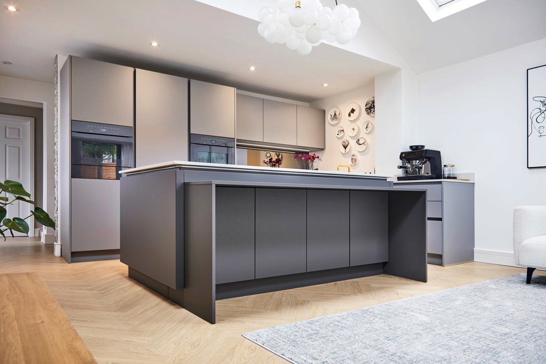 Cabinets under breakfast bar