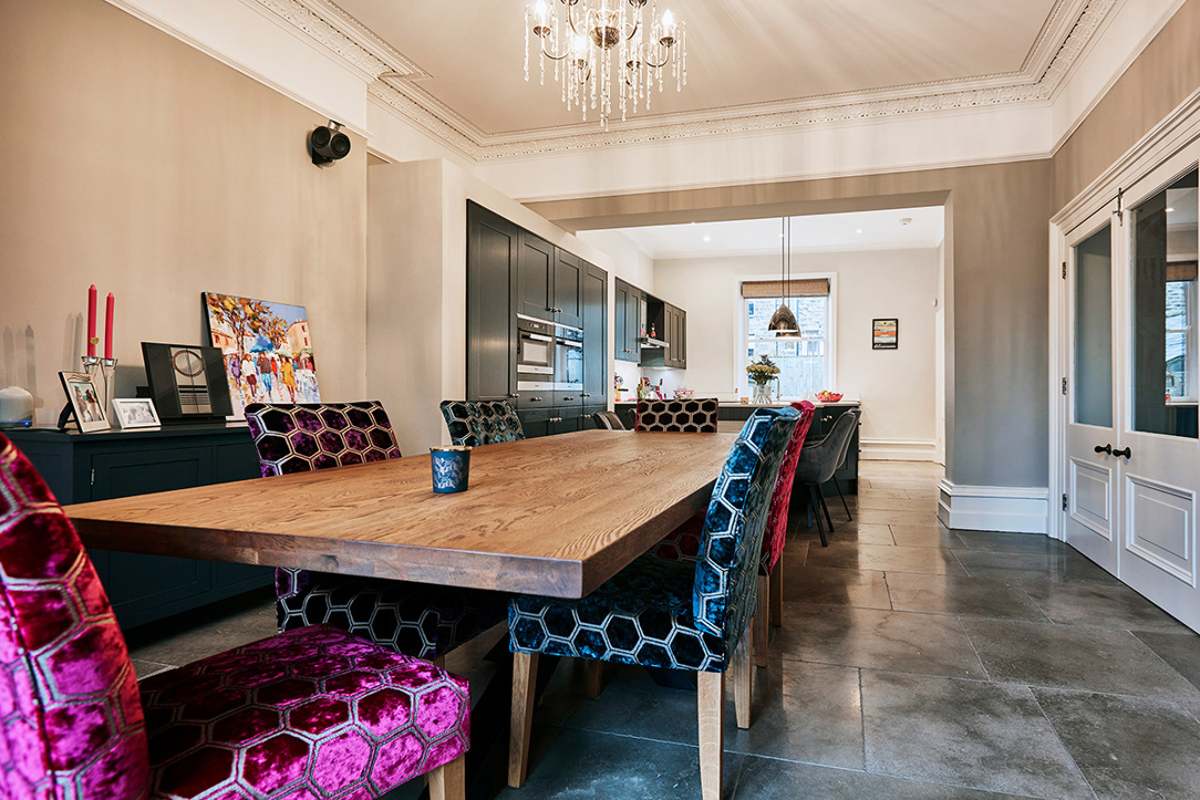 open plan dining in victorian house